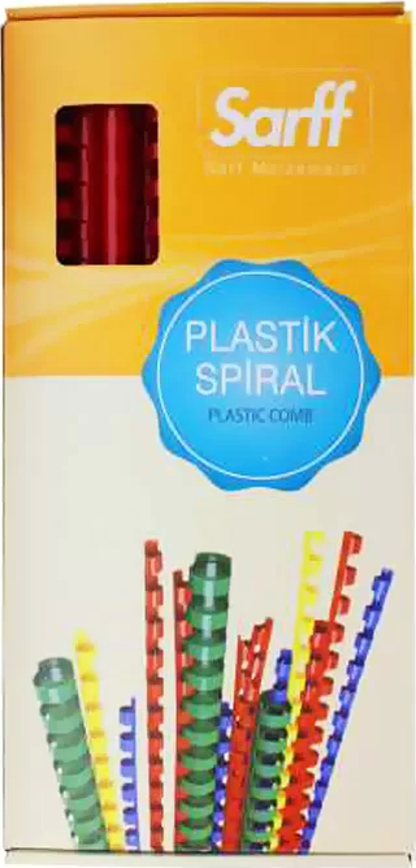 SARFF PLASTİK SPİRAL 8mm KIRMIZI 100LÜ (15312014) - Image 1