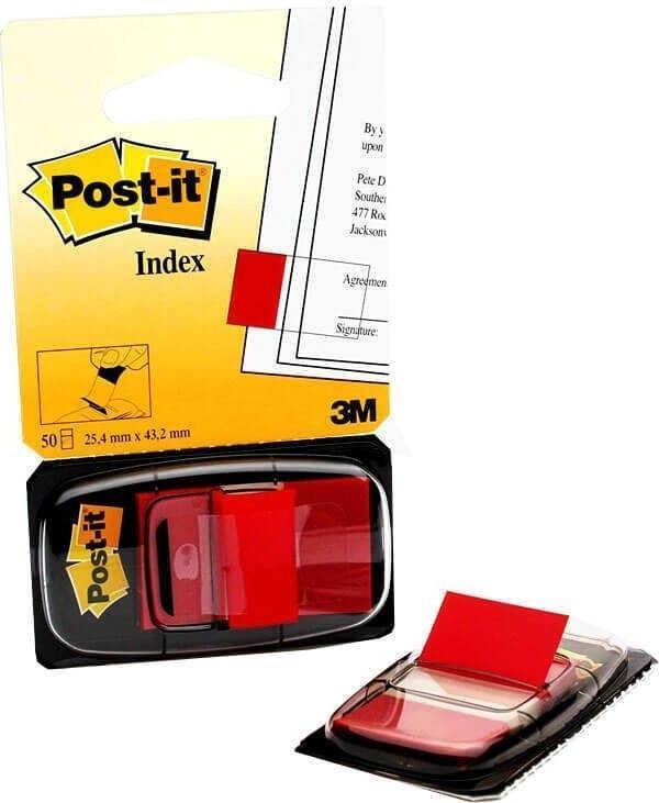 Post-it Yapışkanlı Ayraç İndex 50 Yaprak 25,4x43,18 mm Kırmızı - Image 1