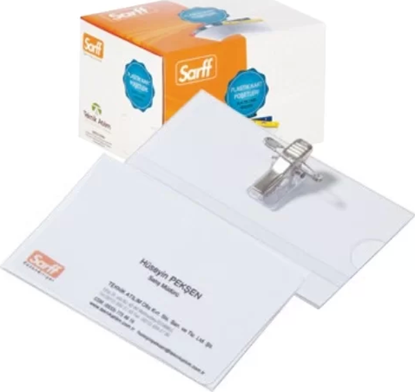 Sarff Klipsli PVC Yaka Kokartı / İsimliği (50 li Paket) - Image 1