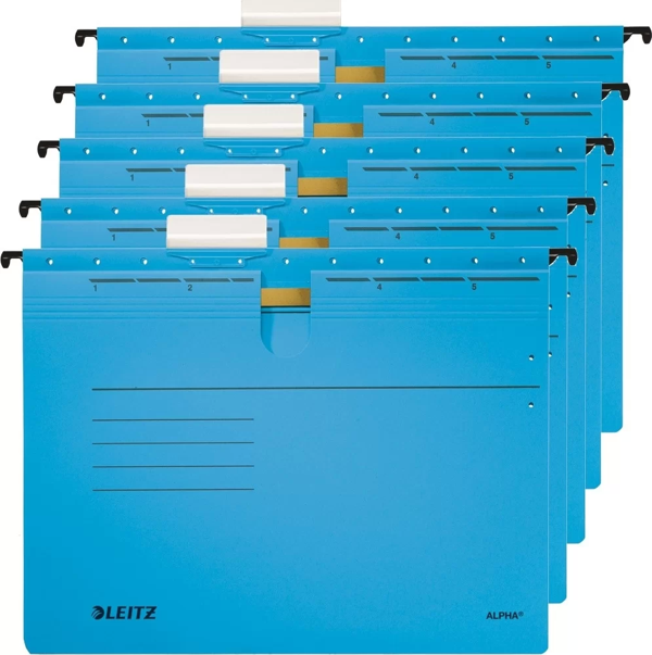 Leitz 1984 Alpha Mavi Telli Askılı Dosya (5 li Paket) - Image 1