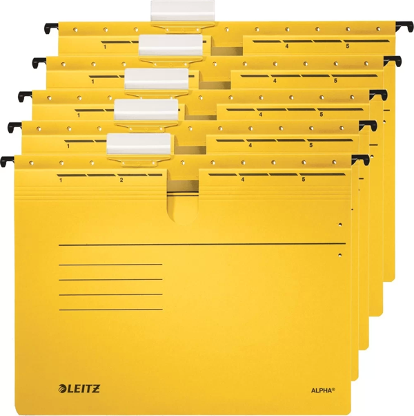 Leitz 1984 Alpha Sarı Telli Askılı Dosya (5 li Paket) - Image 1