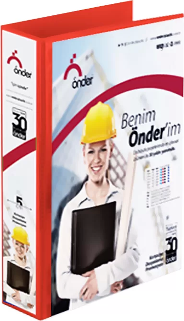 ÖNDER 2013-2 4 HALKALI D MEKANİZMALI KLASÖR A4 30mm KIRMIZI - Image 1