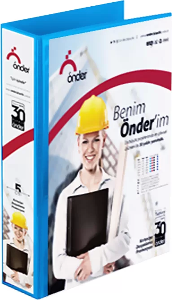 ÖNDER 2015-1 4 HALKALI D MEKANİZMALI KLASÖR A4 50mm MAVİ - Image 1
