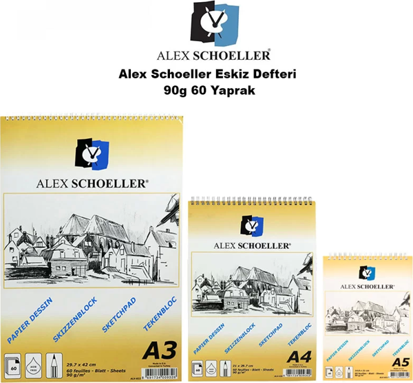 Alex Schoeller Eskiz Defteri 90g 60 Yaprak - Image 1