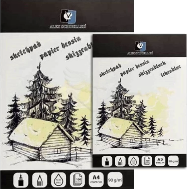 Alex Schoeller Sketching Eskiz Defteri Blok 90g 100 Yaprak - Image 1