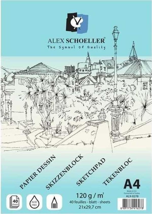 Alex Schoeller Spiralli Eskiz Defteri A4 120 gr 40'lı - Image 1