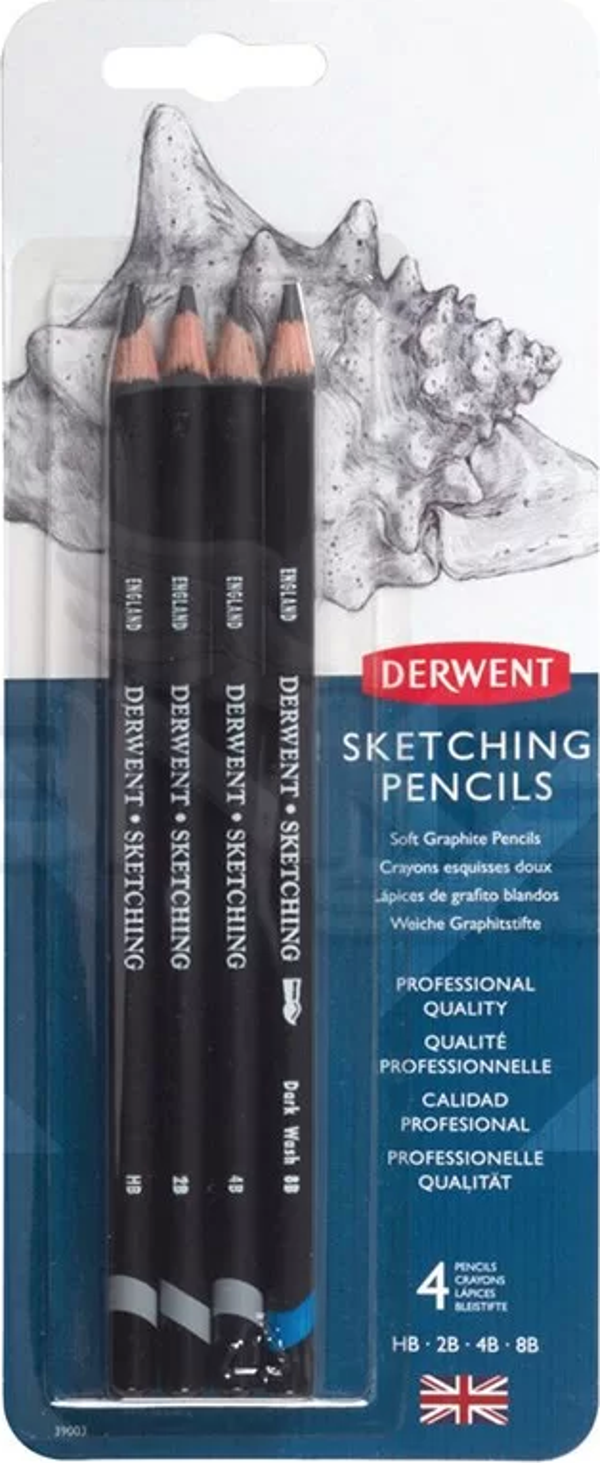 Derwent Sketching Eskiz Kalemi Soft 4lü Set 39003 - Image 1