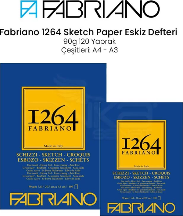 Fabriano 1264 Sketch Paper Eskiz Defteri 90g 100 Yaprak - Image 1