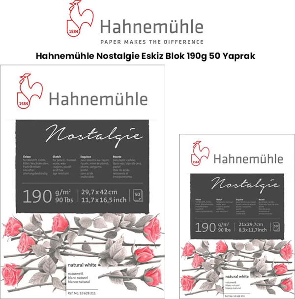 Hahnemühle Nostalgie Eskiz Blok 190g 50 Yaprak - Image 1