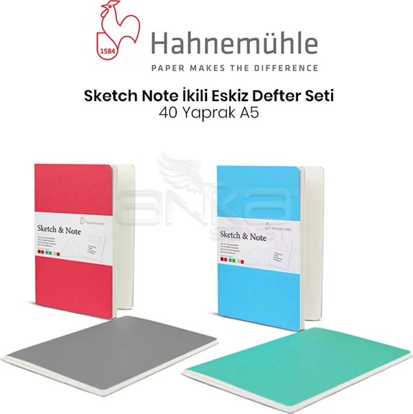 Hahnemühle Sketch Note İkili Eskiz Defter Seti 40 Yaprak A5 - Image 1