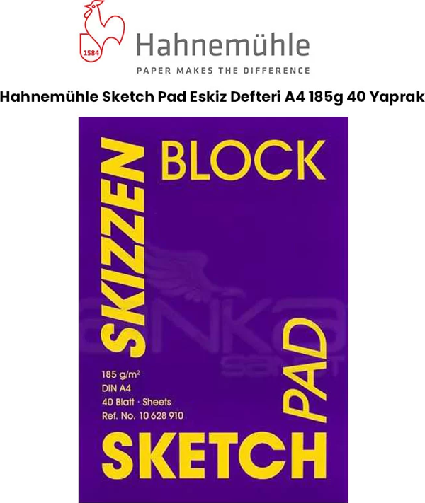 Hahnemühle Sketch Pad Eskiz Defteri A4 185g 40 Yaprak - Image 1