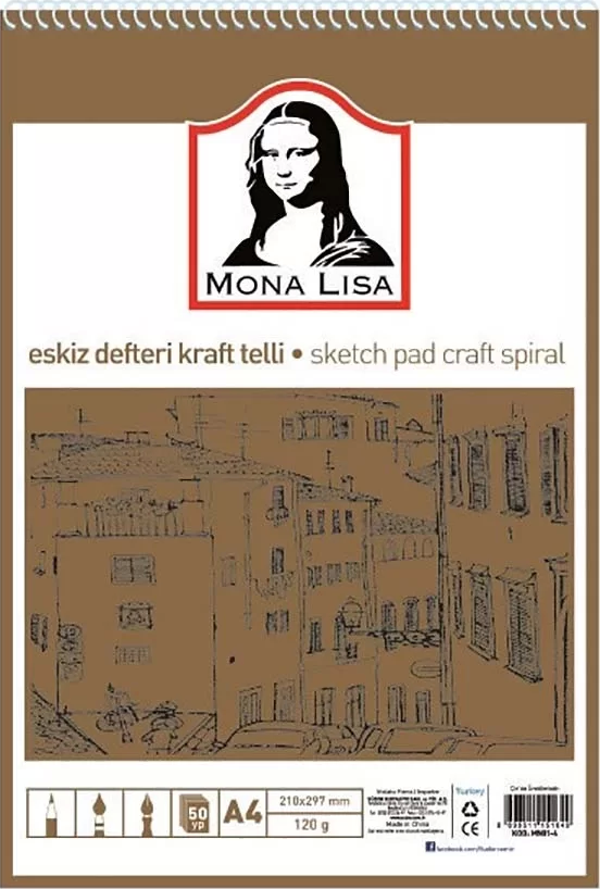 Südor Mona Lisa Eskiz Defteri Kraft Tel A4 Mn01-4 - Image 1