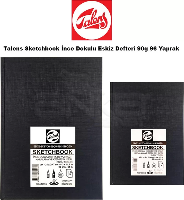 Talens Sketchbook İnce Dokulu Eskiz Defteri 90g 96 Yaprak - Image 1
