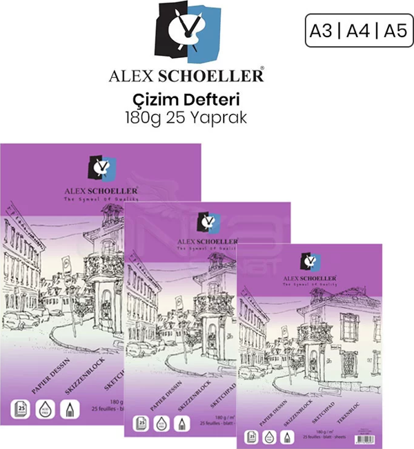 Alex Schoeller Çizim Defteri 180g 25 Yaprak - Image 1