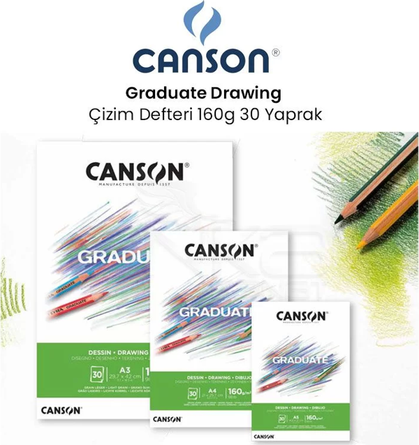 Canson Graduate Drawing Çizim Defteri 160g 30 Yaprak - Image 1