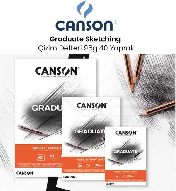 Canson Graduate Sketching Çizim Defteri 96g 40 Yaprak - Image 1