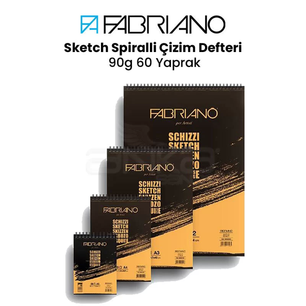 Fabriano Sketch Spiralli Çizim Defteri 90g - Image 1
