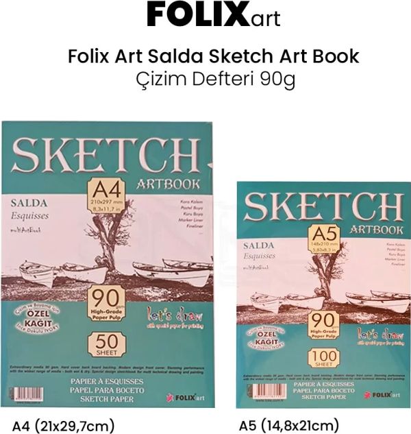 Folix Art Sketch Book Çizim Defteri 90g 50 YP - Image 1