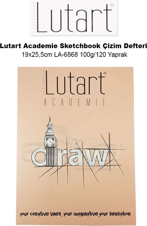 Lutart Academie Sketchbook Çizim Defteri 19x25,5cm LA-6868 100g/120 Yaprak - Image 1