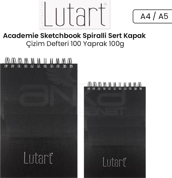 Lutart Academie Sketchbook Spiralli Sert Kapak Çizim Defteri 100 Yaprak 100g - Image 1