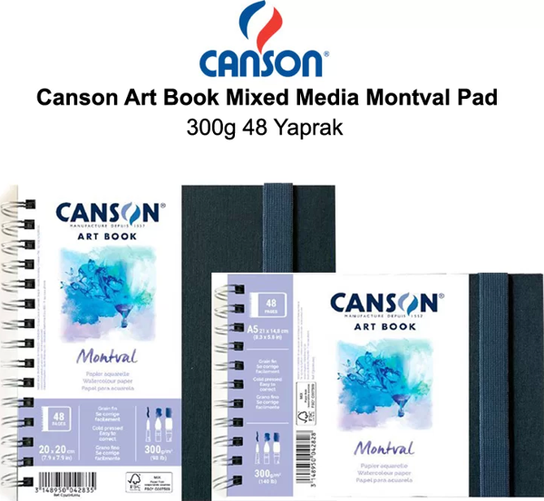 Canson Art Book Mixed Media Montval Pad 300g 48 Yaprak - Image 1