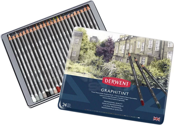 Derwent Graphitint Sulandırılabilen Renkli Grafit Kalem 24lü Set - Image 1