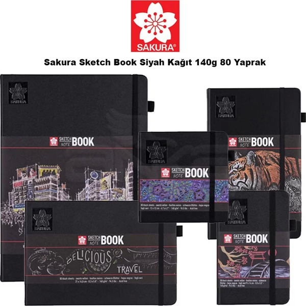 Sakura Sketch Book Siyah Kağıt 140g 80 Yaprak - Image 1