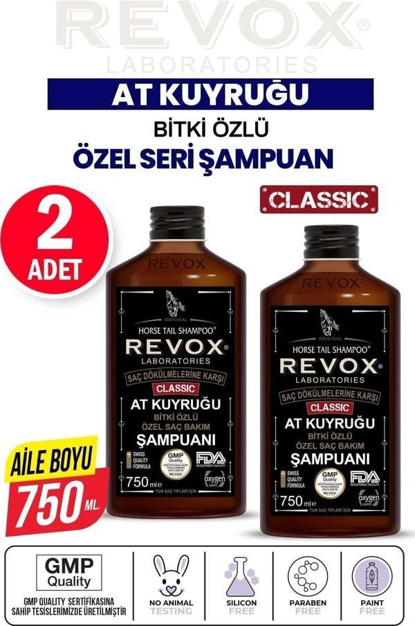 Revox At Kuyruğu Bitki Özlü Saç Dökülme Karşıtı, Hızlı Uzama Etkili Şampuan/ 2 Li Set / 750 ml 750 ml - Image 1