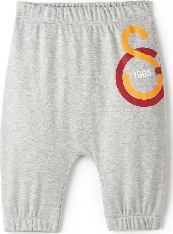 Galatasaray Orijinal Logo Baskılı Bebek Eşofman Altı Gri - Image 1