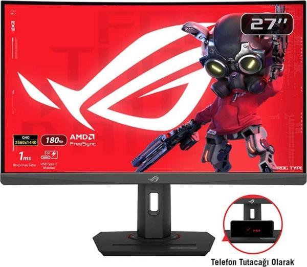ASUS ROG Strix XG27WCS 27 inç 180Hz 1ms 2K WQHD Adaptive Sync Fast VA Kavisli Pivot Gaming Monitör - Image 1