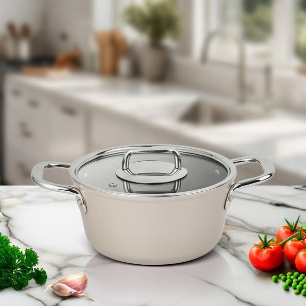 Aryıldız Atlanta Beige Tencere 18 cm - Image 1