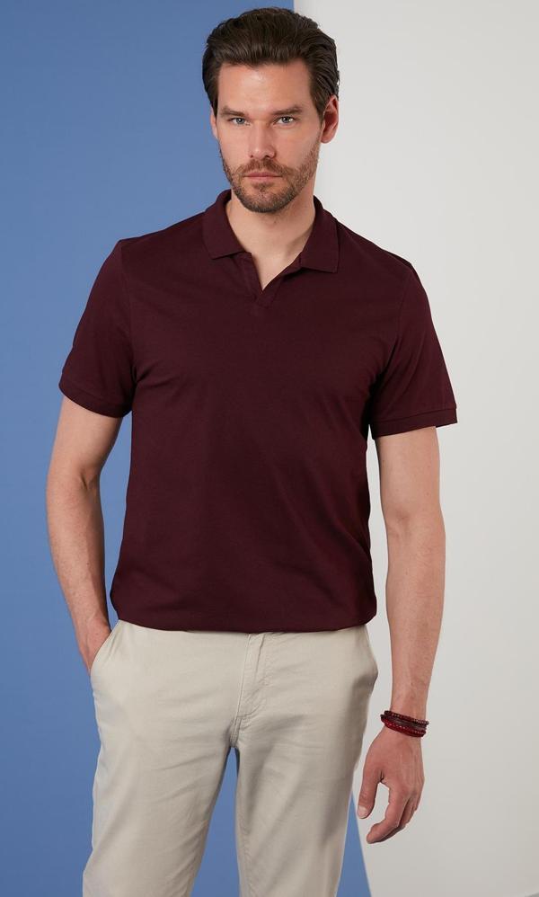 Buratti Regular Fit Pamuklu Erkek Polo Yaka T Shirt 5902141 VİŞNE - Image 1