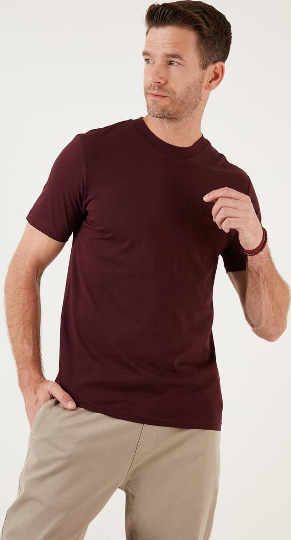 Buratti Pamuklu Regular Fit Bisiklet Yaka Basic Erkek T Shirt 59020201 VİŞNE - Image 1