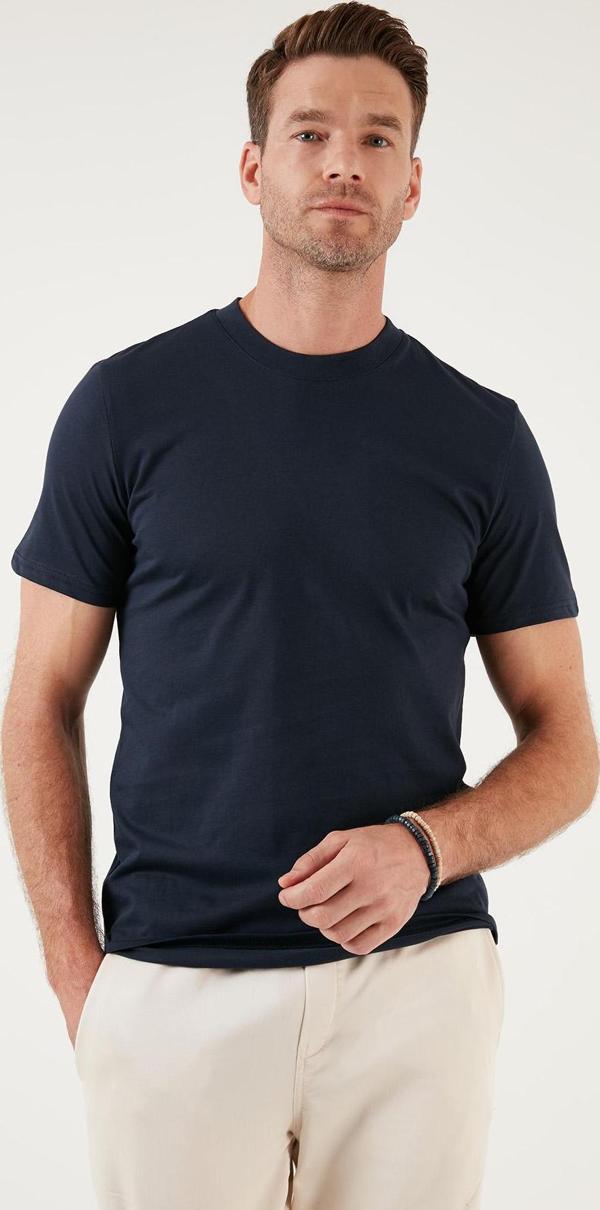 Buratti Pamuklu Regular Fit Bisiklet Yaka Basic Erkek T Shirt 59020201 İNDİGO - Image 1