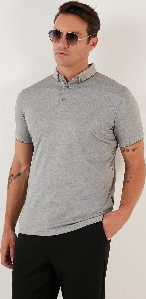 Buratti Pamuklu Slim Fit Erkek Polo Yaka T Shirt 646R1000 Küf-Beyaz - Image 1