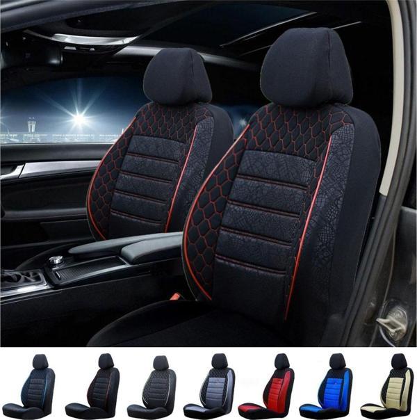 SMRAUTOACCESSORY Renault 9 Oto Koltuk Kilifi Gof Siyah-Kirmizi Standart Beden - Image 1