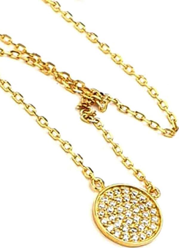sky diamond taşlı 925ayar gümüş üzerine altın kaplama kolye - Image 1