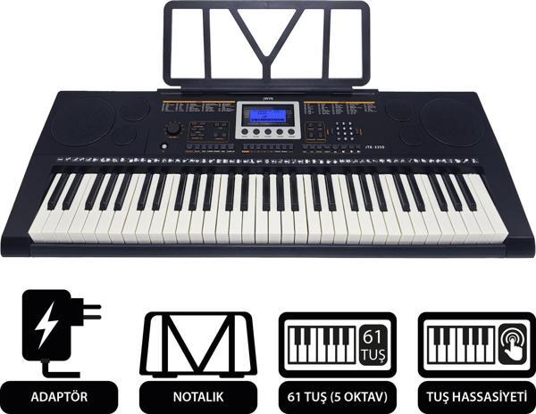 Jwin JTK-3350 61 Tuş Hassasiyetli 5 Oktav Org (Adaptör Hediye) - Image 1