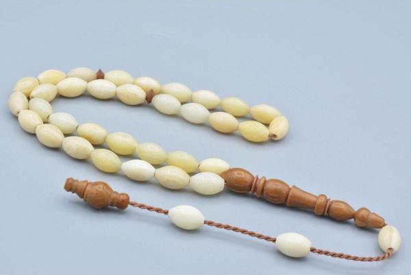 Usta İşi Sistemli Beyzi Kesim Kukalı Balina Kemiği Tesbih - Image 1