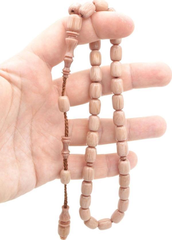 Hakkı Usta Yapımı Sistemli Kapsül Kesim Bej Katalin Tesbih - Image 1