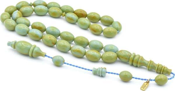 Mustafa Uysal İmzalı Beyzi Kesim Turkuaz Katalin Tesbih - Image 1