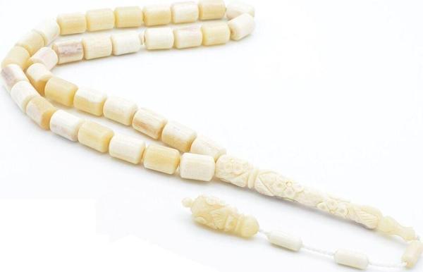 Sistemli Oyma İmameli Kapsül Kesim İri Boy Balina Kemiği Tesbih - Image 1