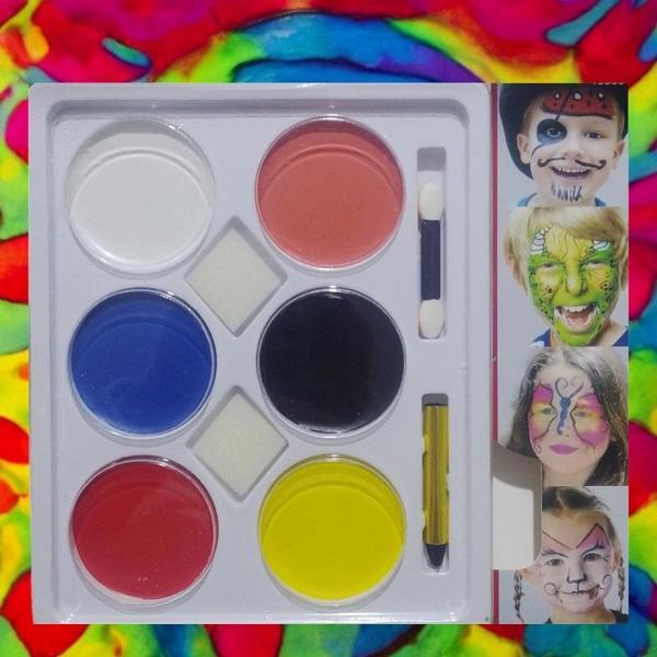 VIP KALİTE PALYAÇO YÜZ BOYASI 6 LI YÜZ BOYAMA PALETİ FACE PAİNT COLORS KOSTÜM AKSESUARLARI ÖZEL SERİ - Image 1