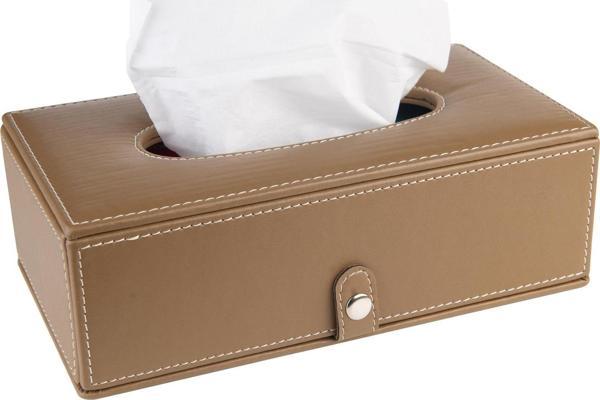 2K Suni Deri Peçetelik Mendil Kutusu 13*24*6 cm. - Image 1