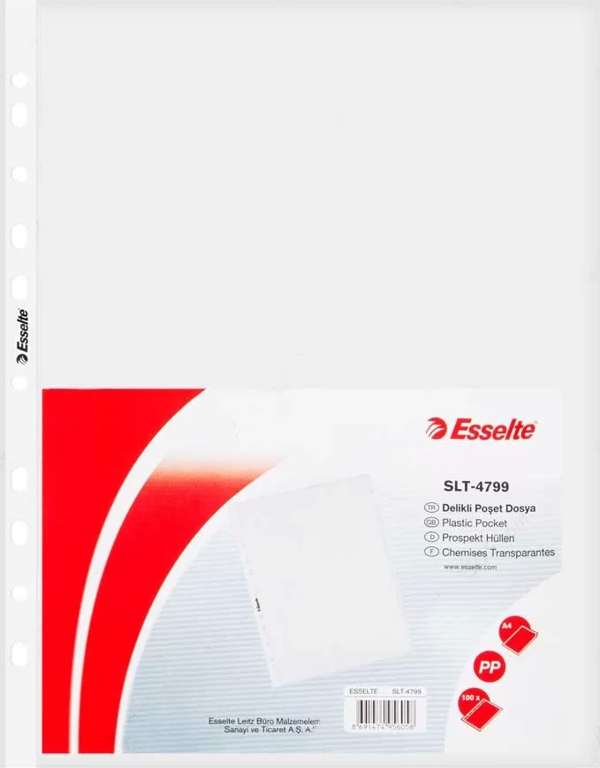 Esselte 4799 Standart A4 Poşet Dosya (100 lü Paket) - Image 1