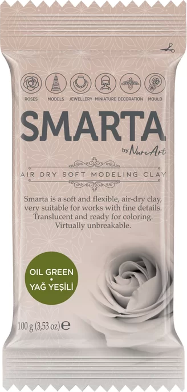 SMARTA HAVA İLE KURUYAN MODELLEME HAMURU 07 YAĞ YEŞİLİ 100gr - Image 1