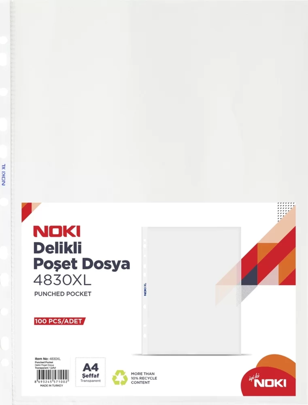 Noki Poşet Dosya A4 Ekstra Geniş XL (100 lü Paket) - Image 1