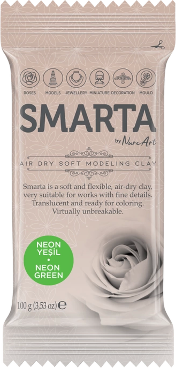 SMARTA HAVA İLE KURUYAN MODELLEME HAMURU 25 NEON YEŞİL 100gr - Image 1