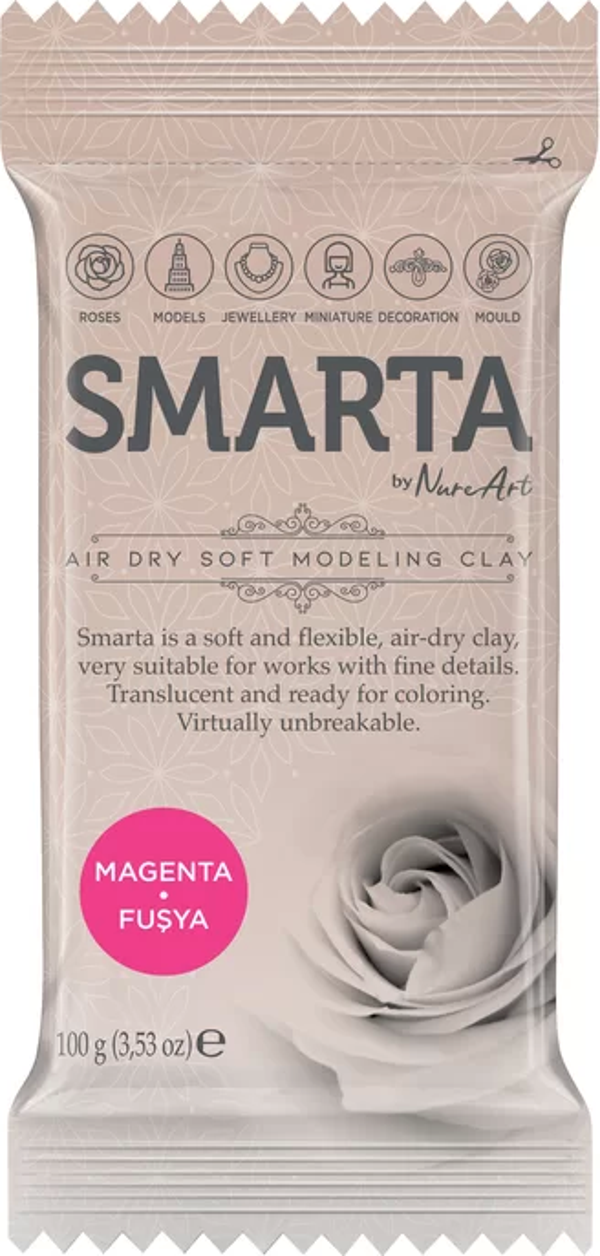 SMARTA HAVA İLE KURUYAN MODELLEME HAMURU 10 FUŞYA 100gr - Image 1