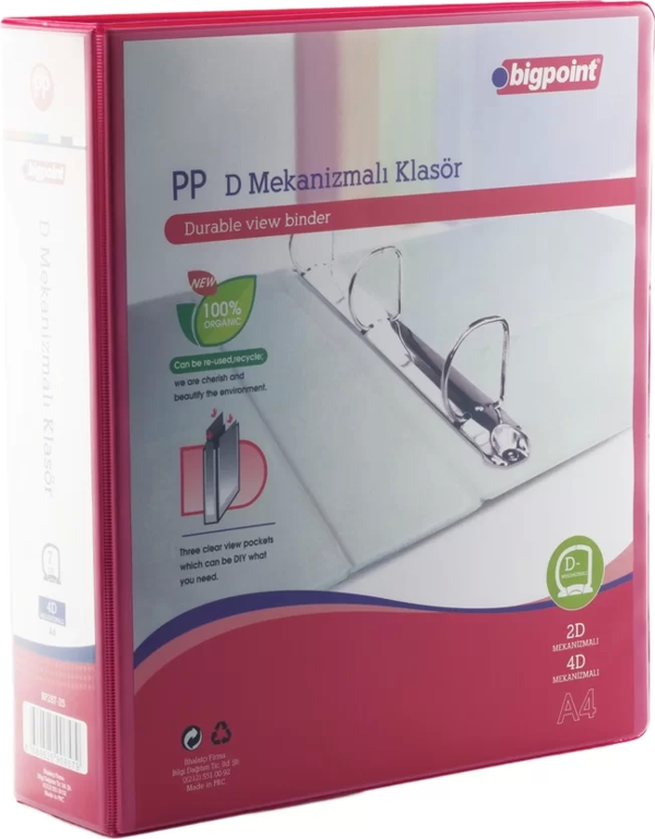 Bigpoint 4D Mekanizmalı Klasör 7 cm Açık Kırmızı - Image 1